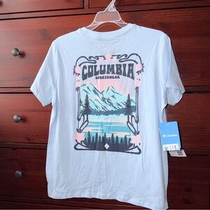 NWT Columbia Women's Light Blue Scenic Mountain T-Shirt